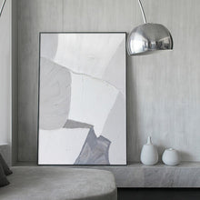 Load image into Gallery viewer, Oversized Abstract Canvas Wall Art Gray and White Acrylic Painting Gp043
