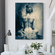 Load image into Gallery viewer, Nude Wall Art Original Black and White Erotic Painting for Bedroom Cp020