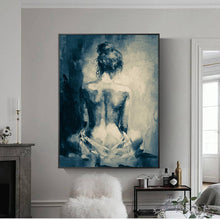 Load image into Gallery viewer, Nude Wall Art Original Black and White Erotic Painting for Bedroom Cp020