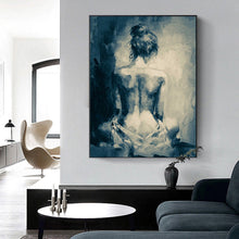 Load image into Gallery viewer, Nude Wall Art Original Black and White Erotic Painting for Bedroom Cp020