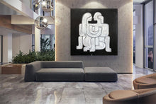 Load image into Gallery viewer, Human Black And White Paintings On Canvas White Couple Living Room Art Kp036