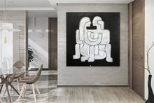 Load image into Gallery viewer, Human Black And White Paintings On Canvas White Couple Living Room Art Kp036