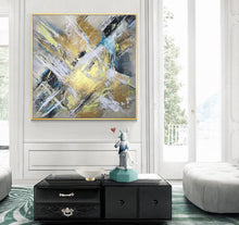 Load image into Gallery viewer, Gold Abstract Painting Large Yellow Abstract Painting Op071