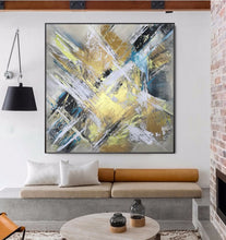 Load image into Gallery viewer, Gold Abstract Painting Large Yellow Abstract Painting Op071