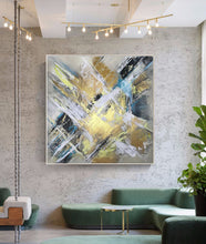 Load image into Gallery viewer, Gold Abstract Painting Large Yellow Abstract Painting Op071