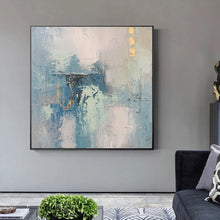 Load image into Gallery viewer, Gold Blue Original Abstract Painting Acrylic Huge Wall Art Yp023