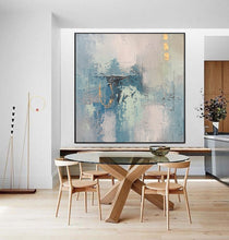 Load image into Gallery viewer, Gold Blue Original Abstract Painting Acrylic Huge Wall Art Yp023