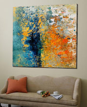 Load image into Gallery viewer, Blue Yellow Orange Abstract Painting,Dining Room Wall Art Gp068