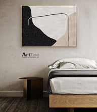 Load image into Gallery viewer, Beige White Painting Minimalist Abstract Painting On Living Room Art Qp081