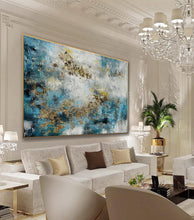 Load image into Gallery viewer, Gold Leaf Oversize Modern Texture Abstract Canvas Wall Art Ap061