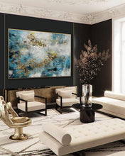 Load image into Gallery viewer, Gold Leaf Oversize Modern Texture Abstract Canvas Wall Art Ap061