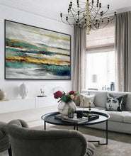 Load image into Gallery viewer, Acrylic Painting Turquoise Teal Blue Modern Abstract Art Ap062