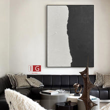 Load image into Gallery viewer, Black and White Painting Minimalist Abstract Painting Qp053