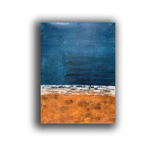 Load image into Gallery viewer, Deep Blue Orange Abstract Painting Textured Wall Art Np117