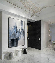 Load image into Gallery viewer, Grey Wall Painting Extra Large Blue Abstract Painting Cp013