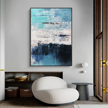 Load image into Gallery viewer, Blue Abstract Art Canvas Grey Wall Painting Cp024