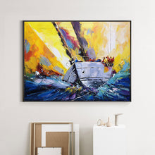 Load image into Gallery viewer, Sailboat Painting Coastal Wall Art Landscape Painting on Canvas Op070