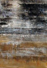 Load image into Gallery viewer, Gray Gold Black Abstract Wall Art Brown Oil Painting on Canvas Ap059