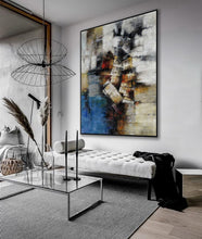 Load image into Gallery viewer, Gray Blue Brown Oversize Canvas Art Large Scale Original Art Ap092
