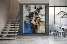 Load image into Gallery viewer, Gray Blue Brown Oversize Canvas Art Large Scale Original Art Ap092