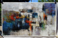 Load image into Gallery viewer, Blue Purple Textured Abstract Painting on Canvas Ap074