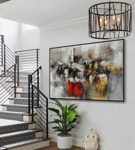 Load image into Gallery viewer, White Gray Red Textured Abstract Wall Art Texture Oil Painting