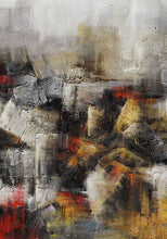 Load image into Gallery viewer, White Gray Red Textured Abstract Wall Art Texture Oil Painting