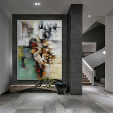 Load image into Gallery viewer, Green Gray Abstract Painting For Living Room Office Art Ap077