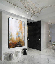 Load image into Gallery viewer, Abstract Painting on Canvas Yellow White Painting Abstract Art Cp023