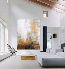 Load image into Gallery viewer, Abstract Painting on Canvas Yellow White Painting Abstract Art Cp023