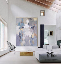 Load image into Gallery viewer, Large Gray Abstract Painting Original Painting Colorful Abstract Art Kp007