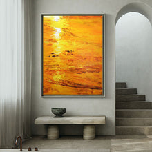 Load image into Gallery viewer, Beach Sunset Painting Orange Abstract Landscape Op053
