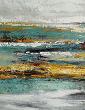 Load image into Gallery viewer, Acrylic Painting Turquoise Teal Blue Modern Abstract Art Ap062