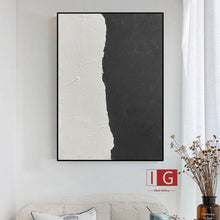 Load image into Gallery viewer, Black and White Painting Minimalist Abstract Painting Qp053
