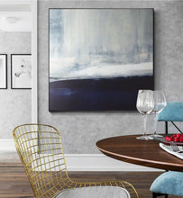 Load image into Gallery viewer, Blue Abstract Painting Acrylic Extra Large Canvas Wall Art Yp002