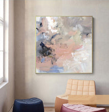 Load image into Gallery viewer, Pink Blue Abstract Painting Beige Gray Painting Large Modern Wall Art Op004