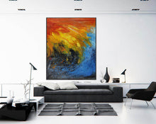 Load image into Gallery viewer, Red Yellow Blue Colorful Abstract Wall Art Large Abstract Painting Np101