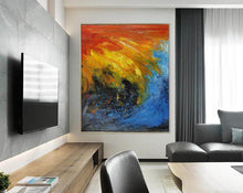 Load image into Gallery viewer, Red Yellow Blue Colorful Abstract Wall Art Large Abstract Painting Np101