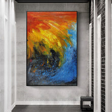 Load image into Gallery viewer, Red Yellow Blue Colorful Abstract Wall Art Large Abstract Painting Np101