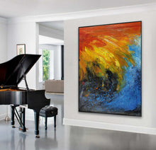 Load image into Gallery viewer, Red Yellow Blue Colorful Abstract Wall Art Large Abstract Painting Np101