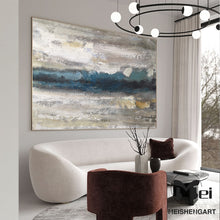 Load image into Gallery viewer, Beige and Blue Abstract Painting Heavy Texture Painting Living Room Kp023