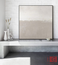 Load image into Gallery viewer, Beige And White Beige Minimalist Painting Beige And White Canvas Art Qp045