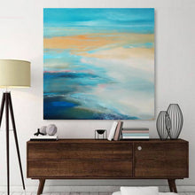 Load image into Gallery viewer, Large Ocean Sunset Painting Coastal Wall Art Ocean Painting OP011