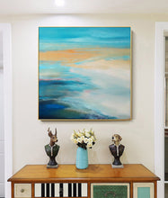 Load image into Gallery viewer, Large Ocean Sunset Painting Coastal Wall Art Ocean Painting OP011