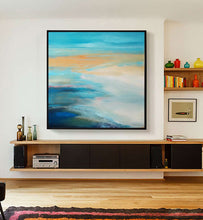 Load image into Gallery viewer, Large Ocean Sunset Painting Coastal Wall Art Ocean Painting OP011