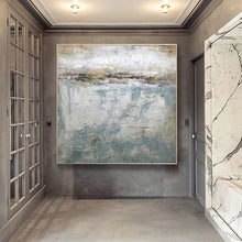 Load image into Gallery viewer, Gray White Gold Contemporary Wall Art Large Artwork for Sale Np099