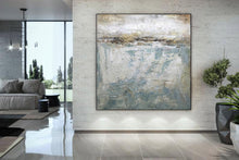Load image into Gallery viewer, Gray White Gold Contemporary Wall Art Large Artwork for Sale Np099