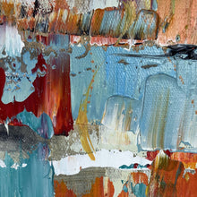 Load image into Gallery viewer, Large Blue White Orange Abstract Acrylic Painting on Canvas Yp030
