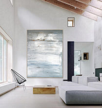 Load image into Gallery viewer, Grey Abstract Painting Blue Abstract Painting On Canvas Op033