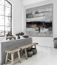 Load image into Gallery viewer, Gray White Brown Abstract Acrylic Painting on Canvas Ap083